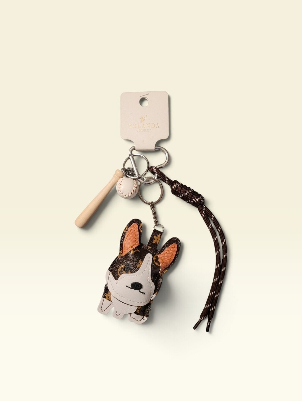Brown Tan Dog Keychain Charm – Cute Corgi Accent for Bags & Collars
